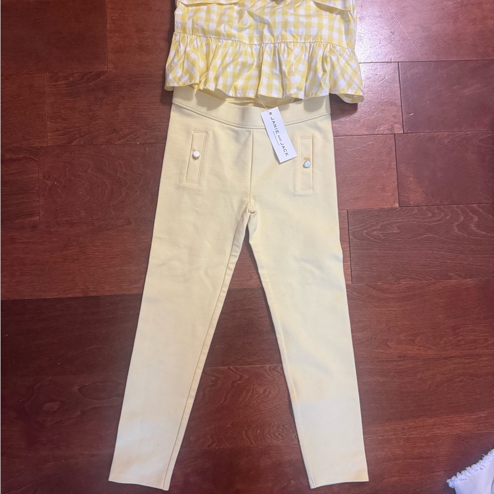 Janie and Jack Light Yellow Kids Leggings Set